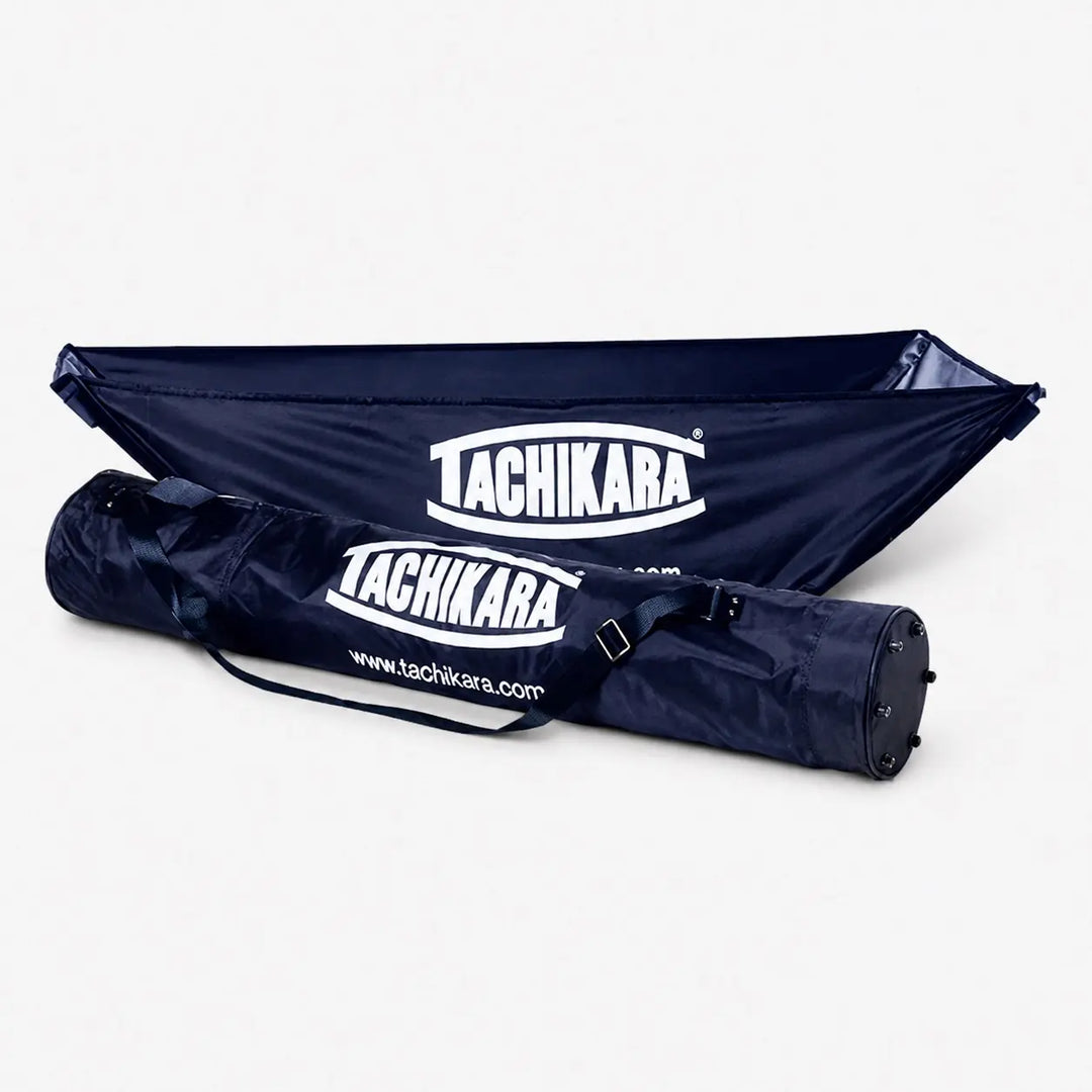 Navy Blue Tachikara hammock replacement bag with carrying bag on a white background