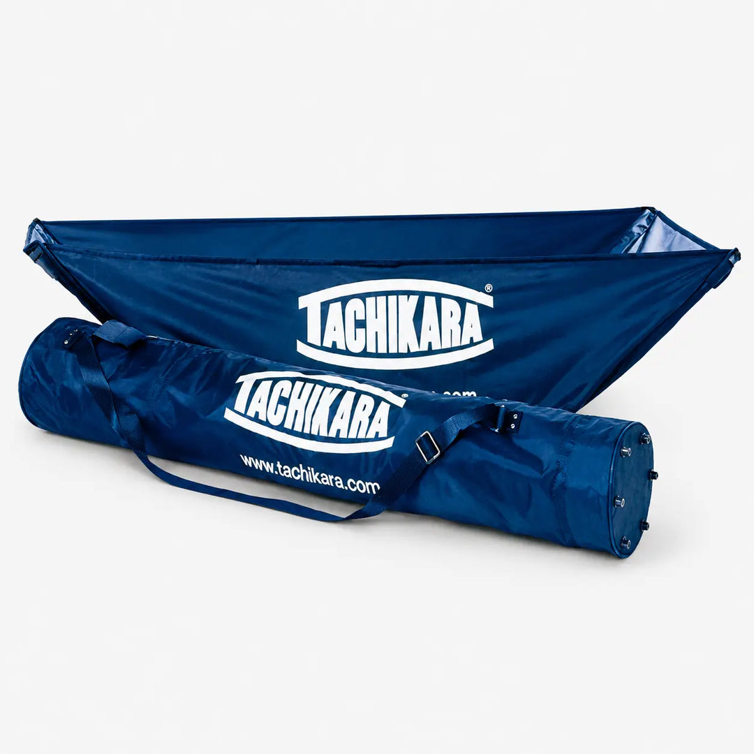 Blue Tachikara hammock replacement bag with carrying bag on a white background