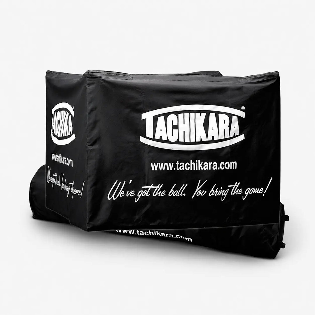 Black Tachikara sports bag on a white background